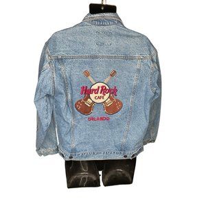Hard Rock Cafe Vintage Denim Jacket Orlando Mens Unisex Medium